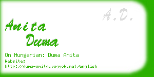 anita duma business card